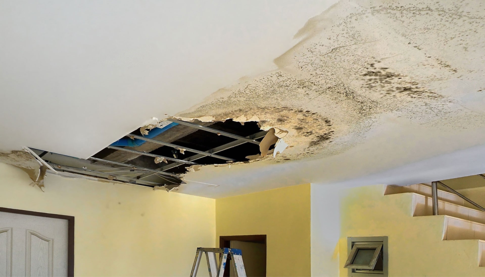 Ceiling Water Damage repairs in Quincy